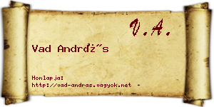 Vad András névjegykártya