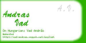 andras vad business card